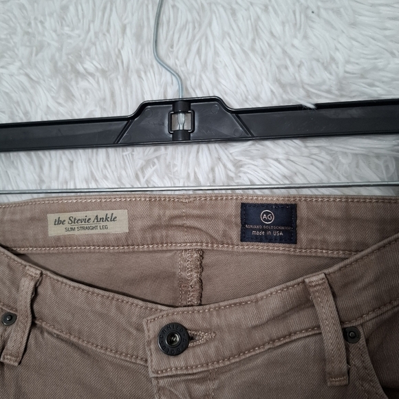AG Adriano Goldschmied The Stevie Slim Straight Leg Ankle Brown Mocha 32R - Picture 7 of 13